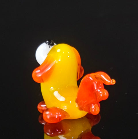 Yellow Glass Dog Figurine, Handmade Murano Quality Design - Small