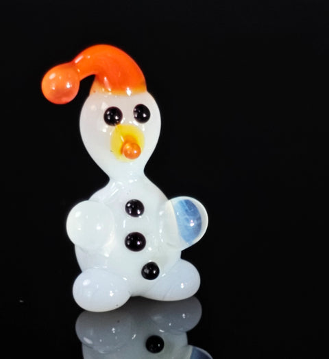 Glass Snowman Figurine, Handmade Murano Quality Design - Small