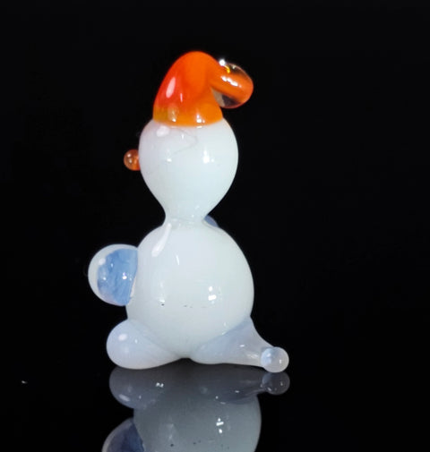 Glass Snowman Figurine, Handmade Murano Quality Design - Small