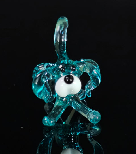 Light Blue Glass Dog Figurine, Handmade Murano Quality Design - Small