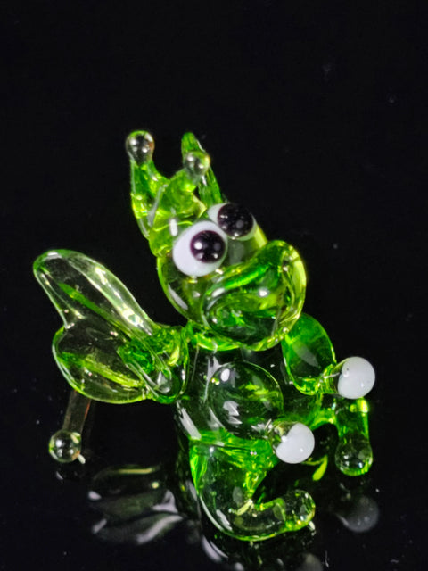 Green Glass Dragon Figurine, Handmade Murano Quality Design - Small