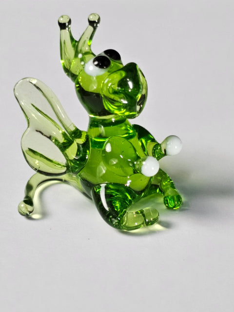 Green Glass Dragon Figurine, Handmade Murano Quality Design - Small