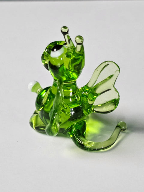 Green Glass Dragon Figurine, Handmade Murano Quality Design - Small