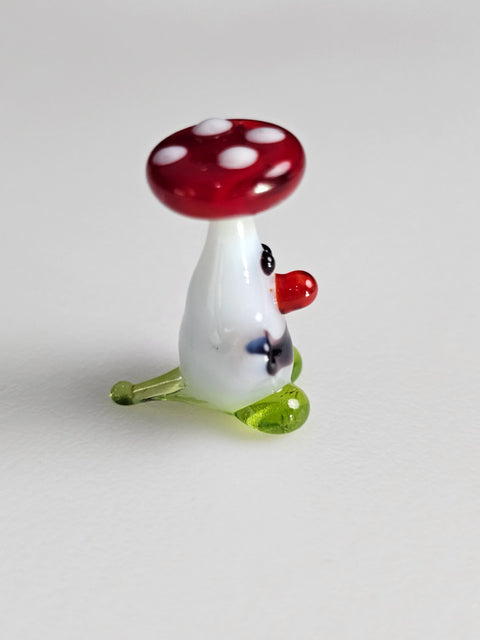 Glass Mushroom Head Figurine, Handmade Murano Quality Design - Small