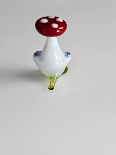 Glass Mushroom Head Figurine, Handmade Murano Quality Design - Small