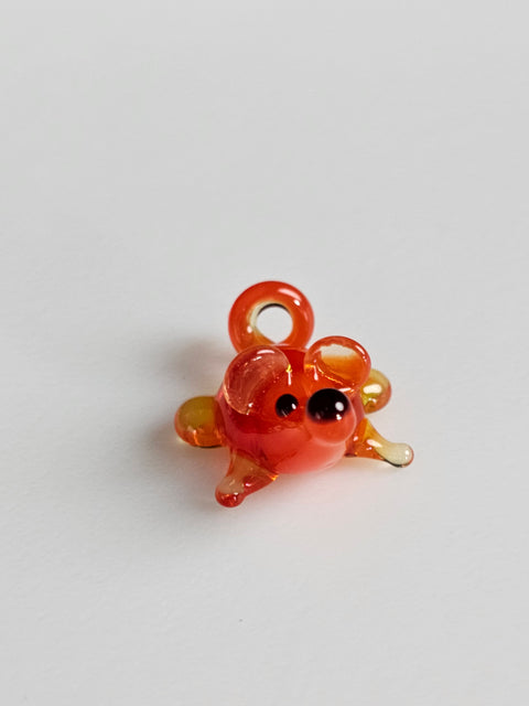 Red Glass Mouse Figurine, Handmade Murano Quality Design - Small