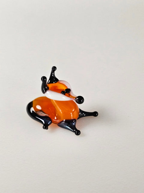 Glass Sly Fox Figurine, Handmade Murano Quality Design - Small