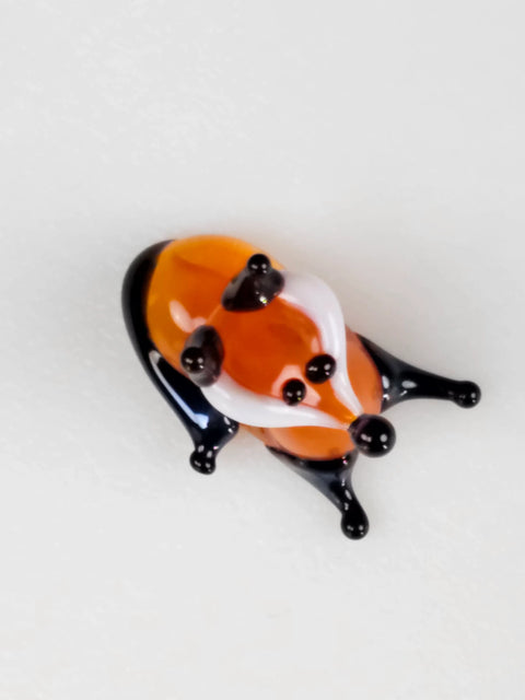 Glass Sly Fox Figurine, Handmade Murano Quality Design - Small