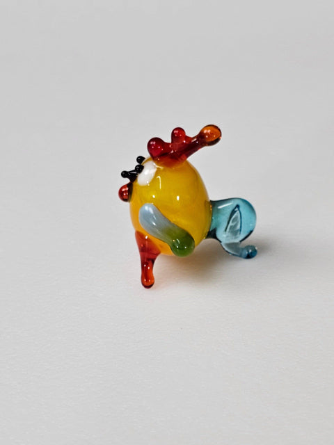 Glass Chicken Figurine, Handmade Murano Quality Design - Small