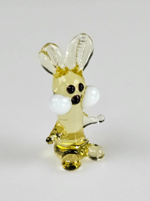 Amber Glass Rabbit Figurine, Handmade Murano Quality Design - Small