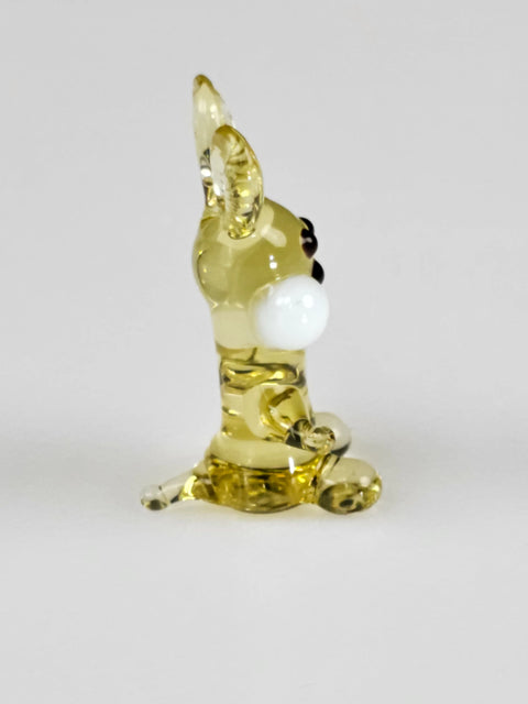 Amber Glass Rabbit Figurine, Handmade Murano Quality Design - Small