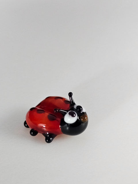 Glass Ladybug Figurine, Handmade Murano Quality Design - Small