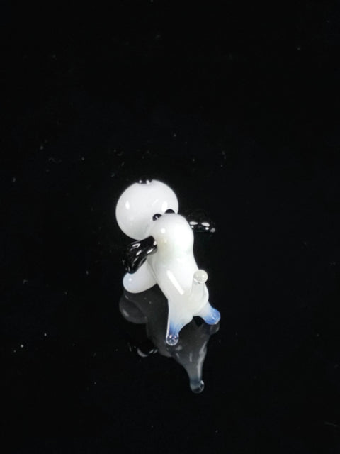 White Glass Dog Figurine, Handmade Murano Quality Design - Small