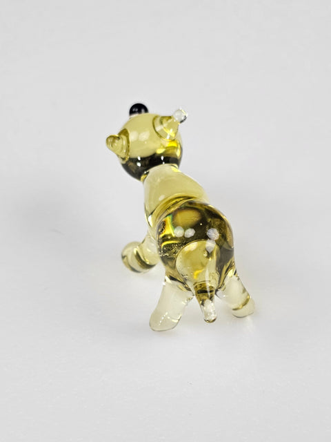 Amber Glass Bear Figurine, Handmade Murano Quality Design - Small