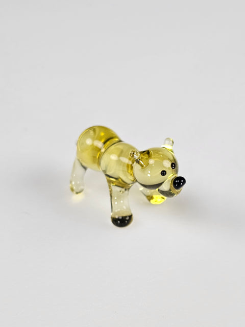 Amber Glass Bear Figurine, Handmade Murano Quality Design - Small