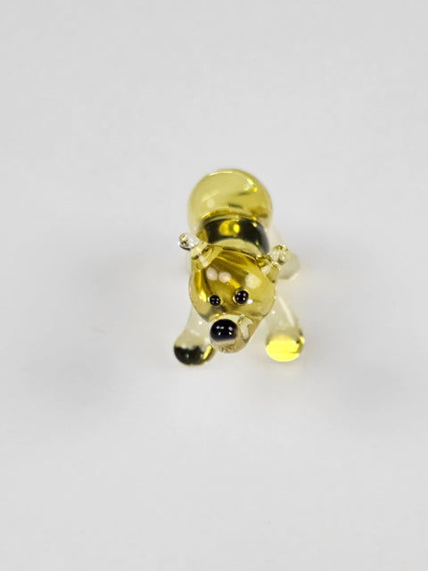 Amber Glass Bear Figurine, Handmade Murano Quality Design - Small