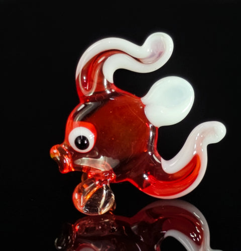 Red Glass Fish Figurine, Handmade Murano Quality Design - Small