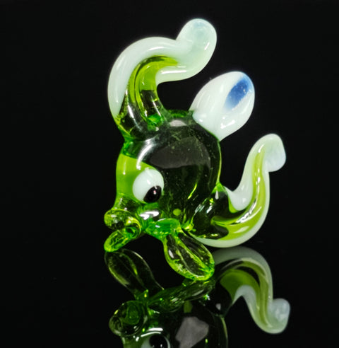 Green Glass Fish Figurine, Handmade Murano Quality Design - Small