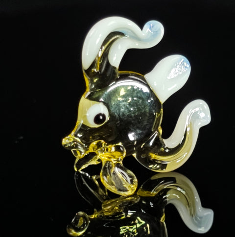 Amber Glass Fish Figurine, Handmade Murano Quality Design - Small