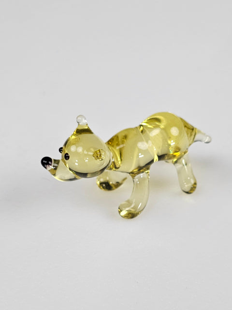 Amber Glass Bear Figurine, Handmade Murano Quality Design - Small