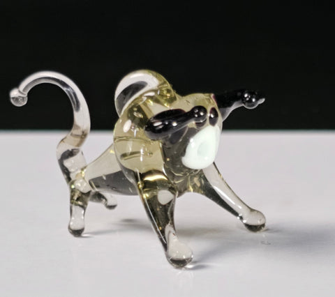 Grey Glass Bull Figurine, Handmade Murano Quality Design - Small