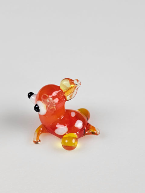 Glass Resting Deer Figurine, Handmade Murano Quality Design - Small