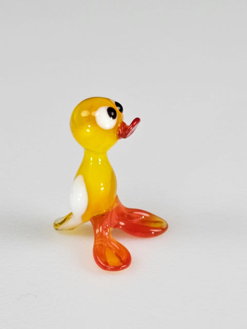 Yellow Glass Duck Figurine, Handmade Murano Quality Design - Small