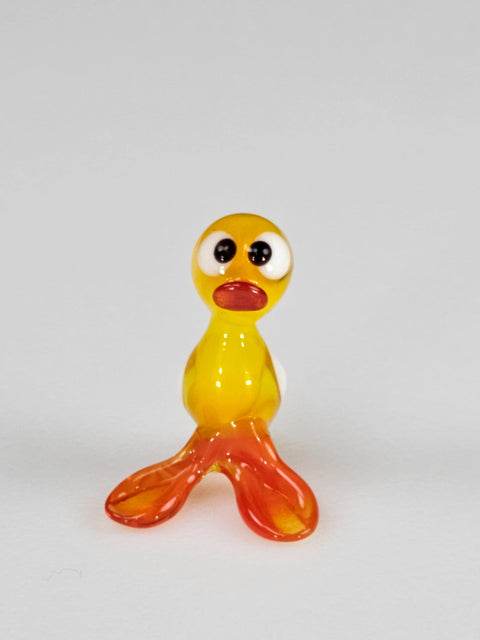 Yellow Glass Duck Figurine, Handmade Murano Quality Design - Small