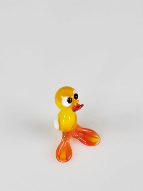 Yellow Glass Duck Figurine, Handmade Murano Quality Design - Small