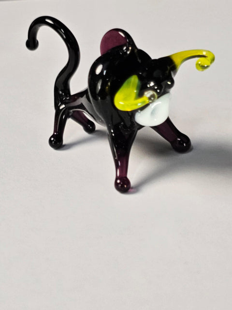 Black Glass Bull Figurine, Handmade Murano Quality Design - Small