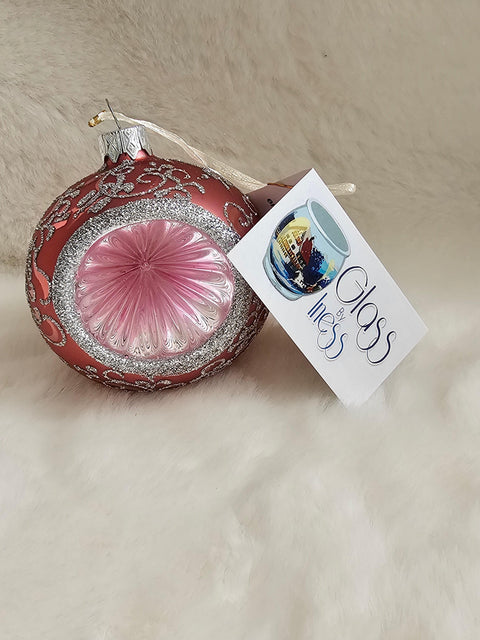 Light Blue Blown Glass Ornament - Handcrafted -  Santa Claus Design