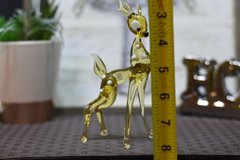 Naturally Colored Glass Figurine - Handcrafted - Deer Design