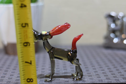 Naturally Colored Glass Figurine - Handcrafted - Dog Design