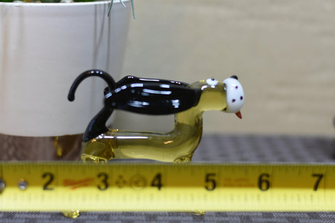 Naturally Colored Glass Figurine - Handcrafted - Dachshund Design