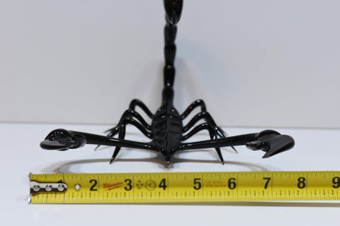 Black Glass Scorpion Figurine, Handmade Murano Quality Design - Large