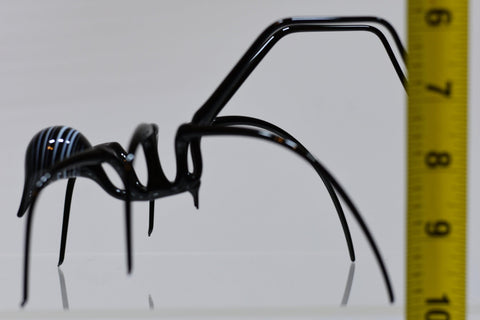 Glass Black Widow Spider Figurine, Handmade Murano Quality Design - Large