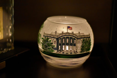 Frosted Glass Candle Holder  - White House Design