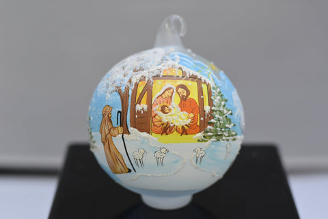 Glass Ornament Nativity Design