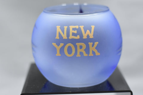 Light Blue Candle Holder  - NYC Skyline