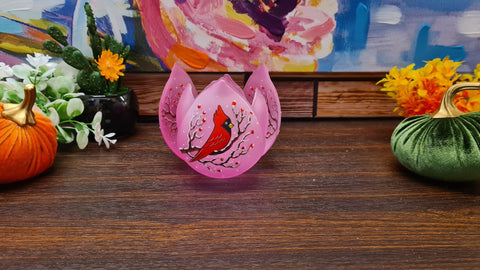 Lotus Blossom Glass Candle Holder