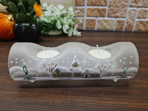 Double Glass Candle Holder