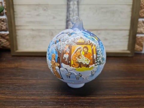 Glass Ornament Nativity Design