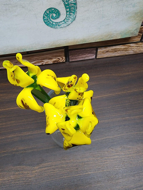 Yellow Glass Iris - Handcrafted Long Stem Flower