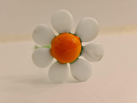 Short Stem Glass Flower Daisy