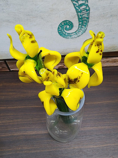 Long Stem Glass Flower Iris