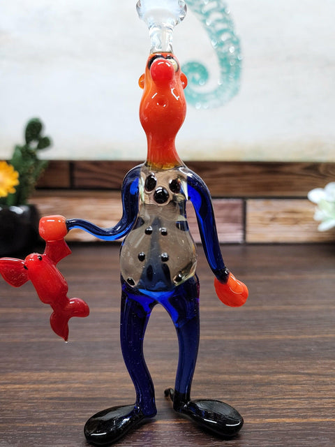 Glass Chef With Lobster Figurine, Handmade Murano Quality Design - Large