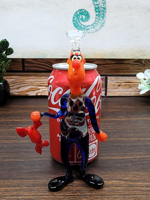 Glass Chef With Lobster Figurine, Handmade Murano Quality Design - Large