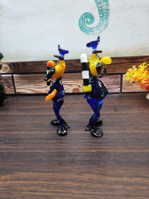 Glass Police Officer W/ Baton Figurine, Handmade Murano Quality Design - Large