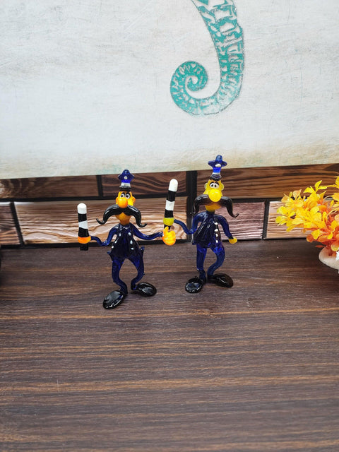 Glass Police Officer With Baton Figurine