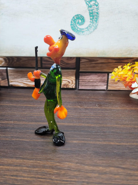 Glass Soldier With Rifle Figurine, Handmade Murano Quality Design - Large